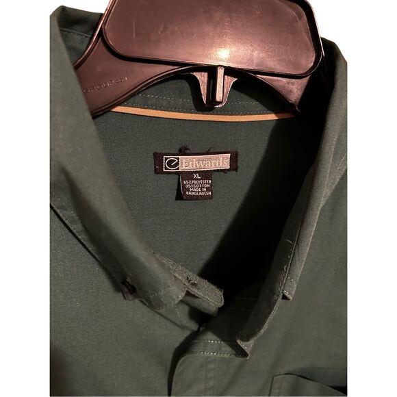 Edward’s Green Button Down Long Sleeve Casual Dress Shirt Men’s Size XL - Picture 3 of 9